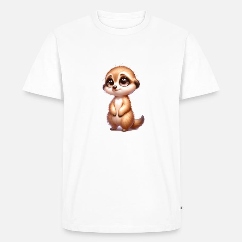 kleines süßes Erdmännchen - Männer Premium Bio T-Shirt - Weiß