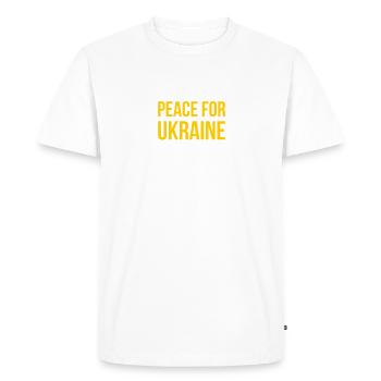 PEACE FOR UKRAINE Dove of Peace - Men's Premium Organic T-Shirt - white - Front - Nico (187cm)