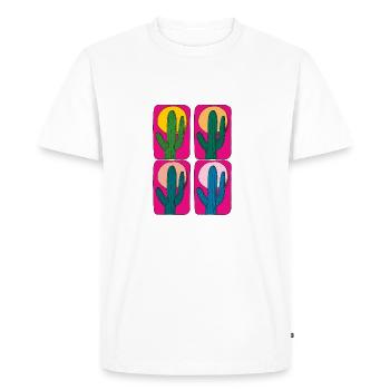 Cactus Mexico 4ply - Men's Premium Organic T-Shirt - white - Front - Nico (187cm)