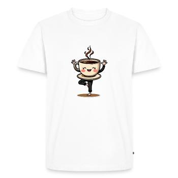 COFFEE BEFORE TALKIE - Men's Premium Organic T-Shirt - white - Front - Nico (187cm)