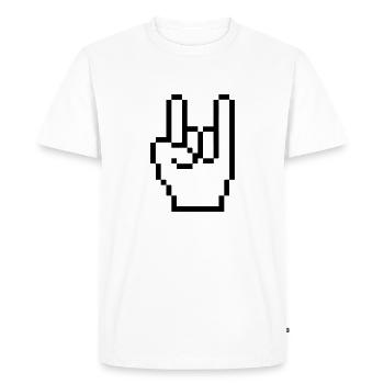 Rock Pixel Main - T-shirt Premium bio Homme - blanc - Devant - Nico (187cm)