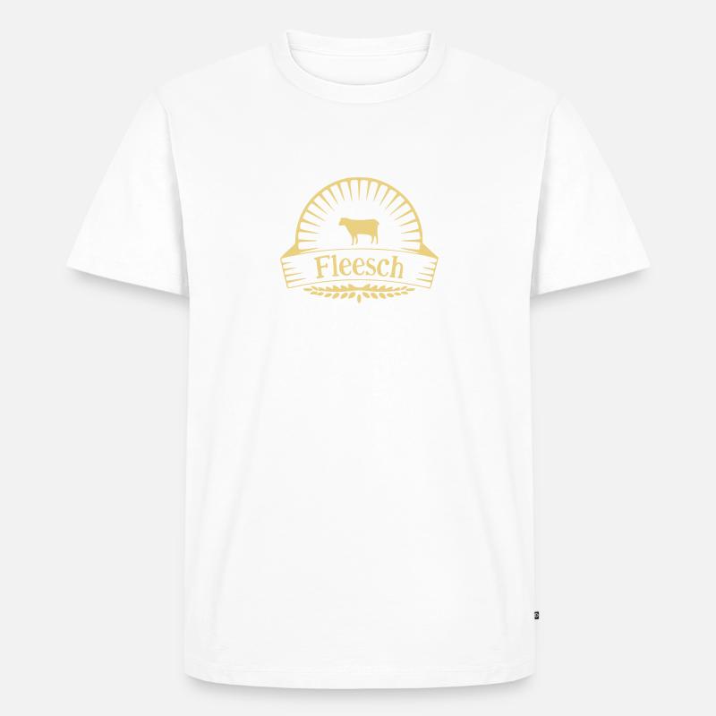 Fleesch - Männer Premium Bio T-Shirt - Weiß