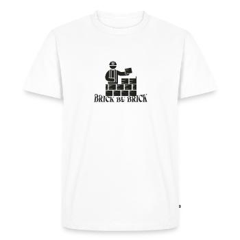 Brick by Brick - Meme Saying - Men's Premium Organic T-Shirt - white - Front - Nico (187cm)