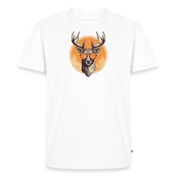 Lunettes de soleil Cerf Cerf Rouge - T-shirt Premium bio Homme - blanc - Devant - Nico (187cm)