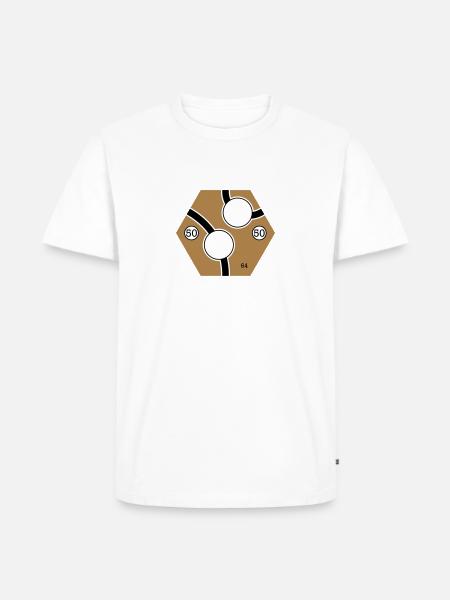Tile Brown - Männer Premium Bio T-Shirt - Weiß