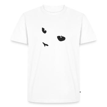 #24 Katzengesicht - Männer Premium Bio T-Shirt - Weiß - Vorne - Nico (187cm)
