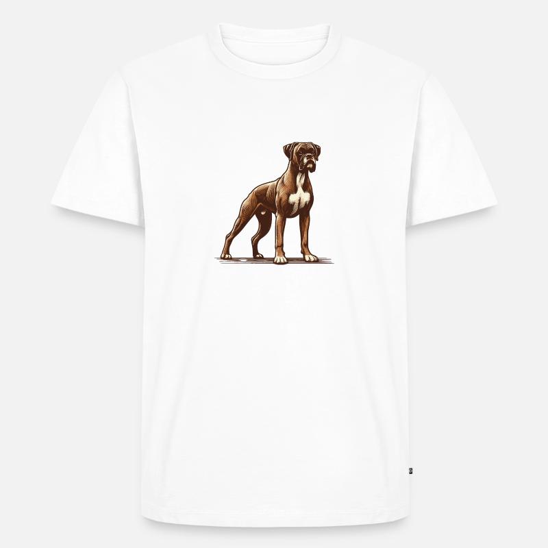 Boxer - Männer Premium Bio T-Shirt - Weiß