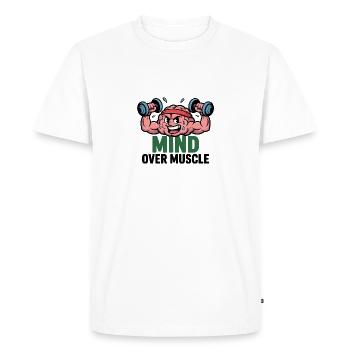 L’ plutôt que les muscles - T-shirt Premium bio Homme - blanc - Devant - Nico (187cm)