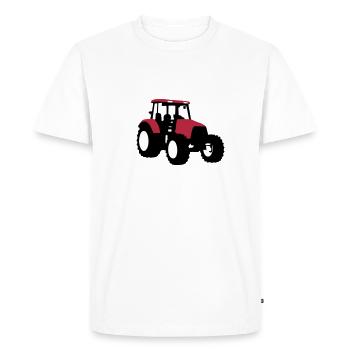 Tractor - Men's Premium Organic T-Shirt - white - Front - Nico (187cm)