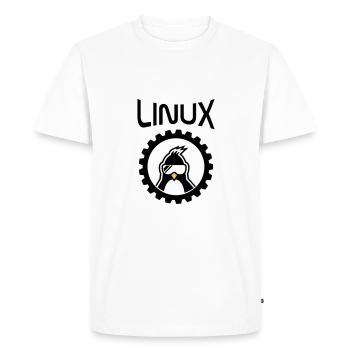 roue linux - T-shirt Premium bio Homme - blanc - Devant - Nico (187cm)