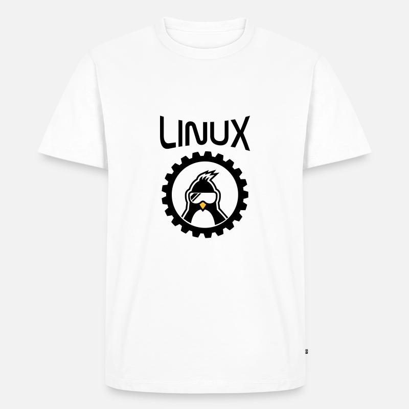 roue linux - T-shirt Premium bio Homme - blanc