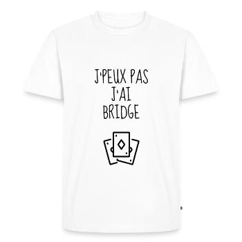 bridge / bridgeur / bridgeuse / cartes - T-shirt Premium bio Homme - blanc - Devant - Nico (187cm)