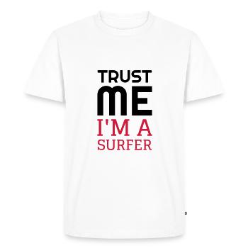 surf / surfeur / surfer / plage - T-shirt Premium bio Homme - blanc - Devant - Nico (187cm)