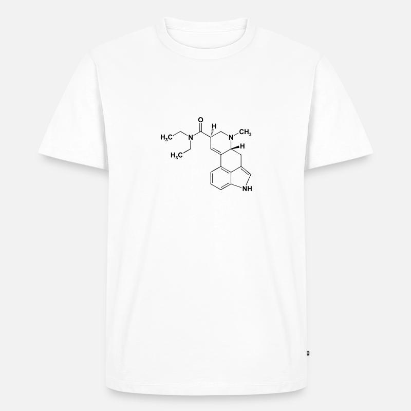 LSD Lysergsäurediethylamid Molekül - Männer Premium Bio T-Shirt - Weiß