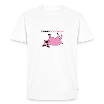 spider cochon - T-shirt Premium bio Homme - blanc - Devant - Nico (187cm)