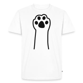 Chat patte animal de compagnie chat chat animal chattes pattes - T-shirt Premium bio Homme - blanc - Devant - Nico (187cm)