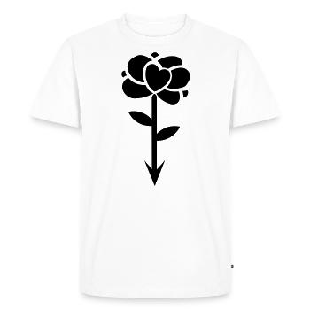 Flèche coeur - T-shirt Premium bio Homme - blanc - Devant - Nico (187cm)