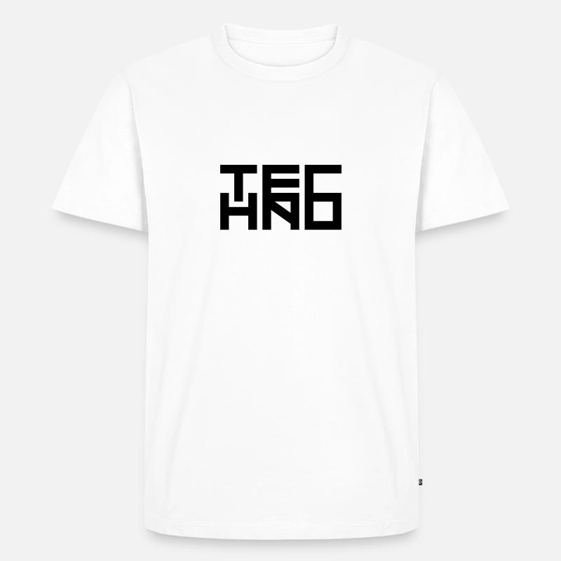 Techno Schriftzug - Männer Premium Bio T-Shirt - Weiß