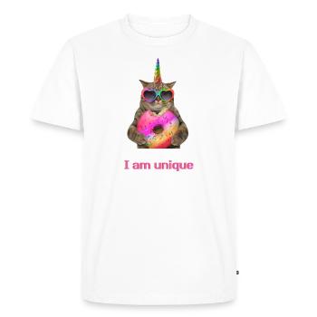 I am unique - Men's Premium Organic T-Shirt - white - Front - Nico (187cm)