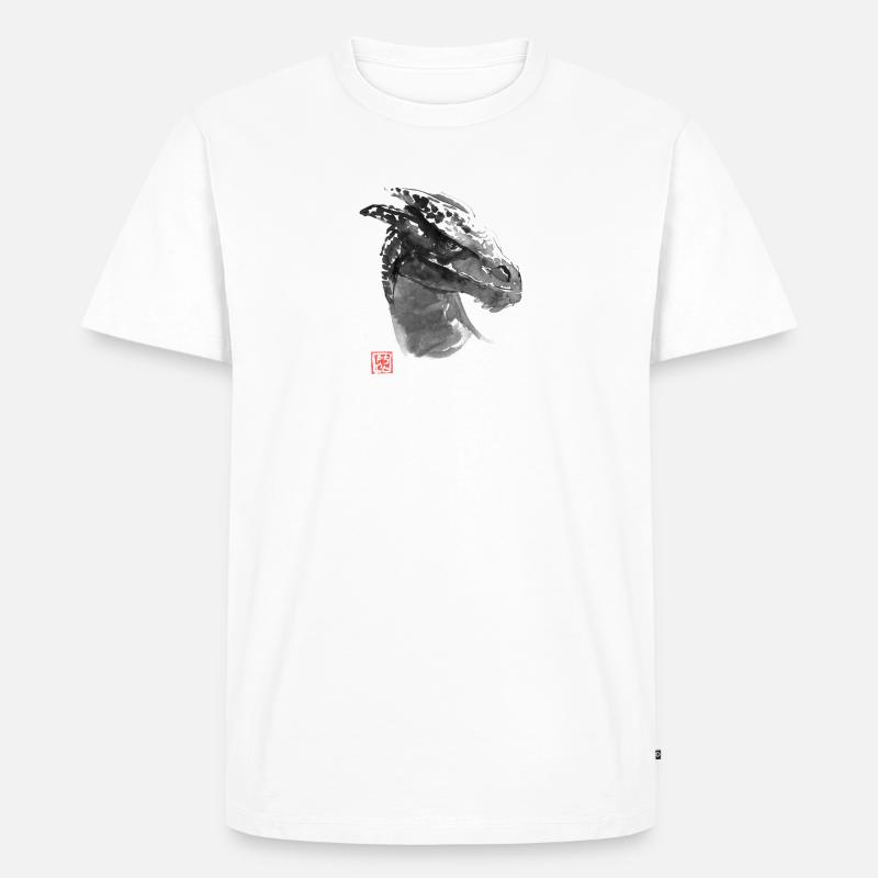 Drache - Männer Premium Bio T-Shirt - Weiß