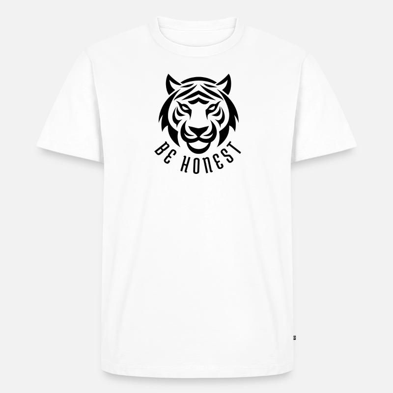Tiger Strength – Be Honest - Männer Premium Bio T-Shirt - Weiß