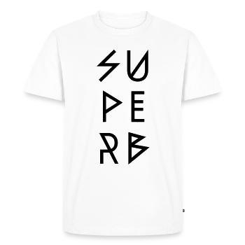 SUPERB - Men's Premium Organic T-Shirt - white - Front - Nico (187cm)