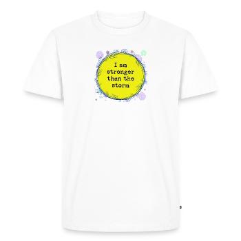 Stronger than the storm - Men's Premium Organic T-Shirt - white - Front - Nico (187cm)