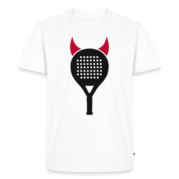 Padel Player Padel Tennis Devil Girl Padel - Men's Premium Organic T-Shirt - white - Front - Nico (187cm)