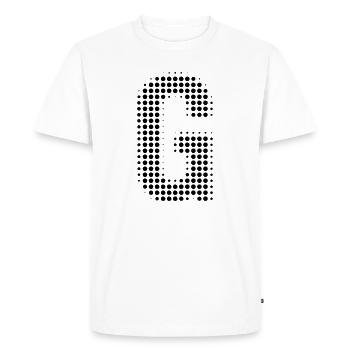 G letter initial letter dots gift - Men's Premium Organic T-Shirt - white - Front - Nico (187cm)