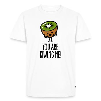 You are kiwing me Kawaii cute kiwi cartoon funny - Men's Premium Organic T-Shirt - white - Front - Nico (187cm)