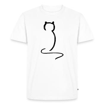 Cat - Men's Premium Organic T-Shirt - white - Front - Nico (187cm)