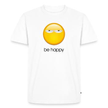 Be happy - T-shirt Premium bio Homme - blanc - Devant - Nico (187cm)