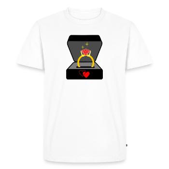 Wedding ring in box Jeweler logo - Men's Premium Organic T-Shirt - white - Front - Nico (187cm)
