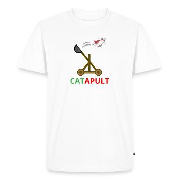 CATAPULT - Men's Premium Organic T-Shirt - white - Front - Nico (187cm)