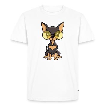 Illustration d'un charmant chihuahua avec des lunettes - T-shirt Premium bio Homme - blanc - Devant - Nico (187cm)