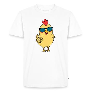 Poussin avec des lunettes de soleil - T-shirt Premium bio Homme - blanc - Devant - Nico (187cm)