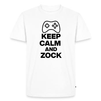 KEEP CALM AND GAMBLE! GAMING GAMER CONSOLE PC black - Men's Premium Organic T-Shirt - white - Front - Nico (187cm)