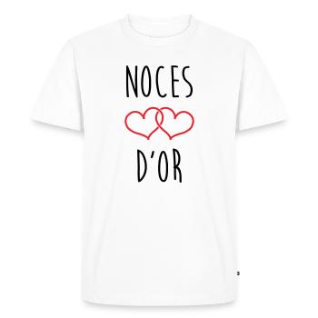 Noces d'Or 50 ans de mariage - T-shirt Premium bio Homme - blanc - Devant - Nico (187cm)