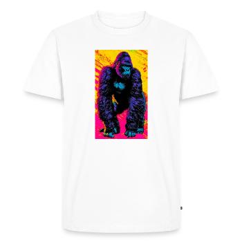 gorille - T-shirt Premium bio Homme - blanc - Devant - Nico (187cm)
