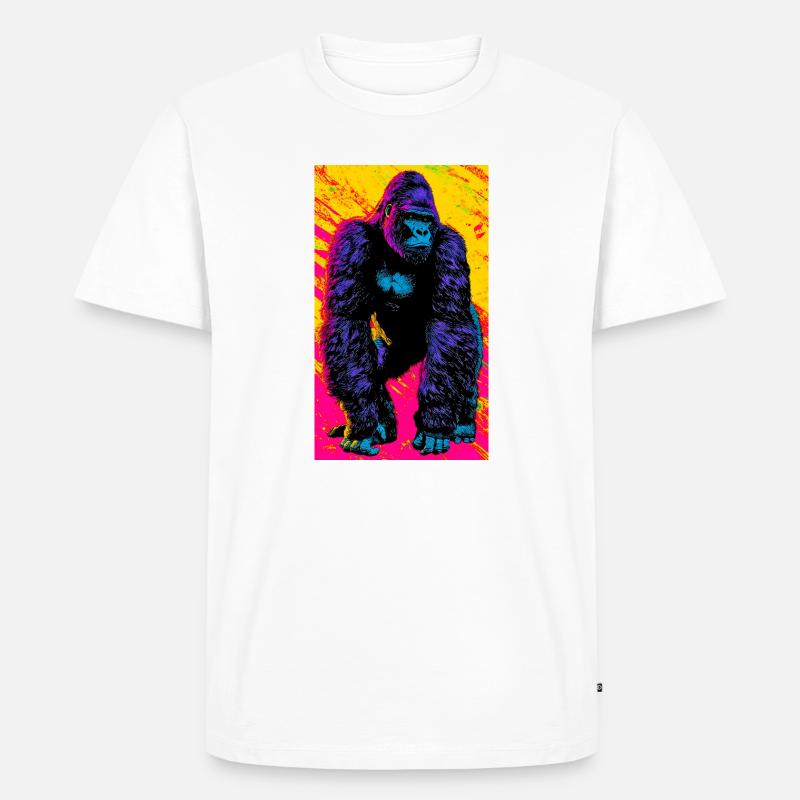 Gorilla - Männer Premium Bio T-Shirt - Weiß