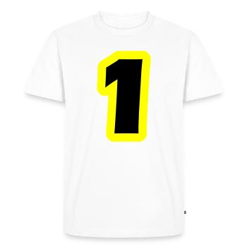 1 Symbole numérique - T-shirt Premium bio Homme - blanc - Devant - Nico (187cm)