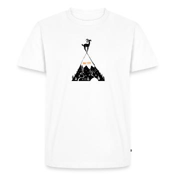 Comment vivre en direct ! Brebis de montagne au sommet - orange - T-shirt Premium bio Homme - blanc - Devant - Nico (187cm)