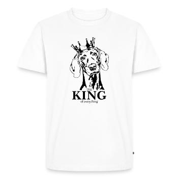 Braque de Weimar roi de tout ce qui dit chien Wilsigns - T-shirt Premium bio Homme - blanc - Devant - Nico (187cm)