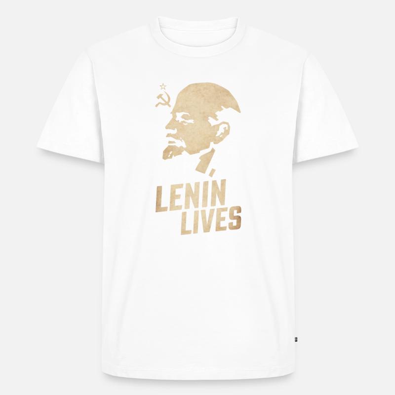 Lenin lebt - Männer Premium Bio T-Shirt - Weiß