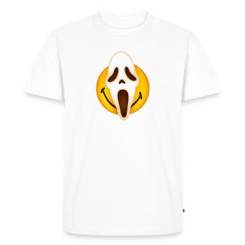 Smiley Scream Mask - T-shirt Premium bio Homme - blanc - Devant - Nico (187cm)