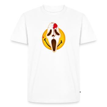 Smiley Scream Mask - T-shirt Premium bio Homme - blanc - Devant - Nico (187cm)