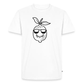 Lunettes de soleil citron design - T-shirt Premium bio Homme - blanc - Devant - Nico (187cm)