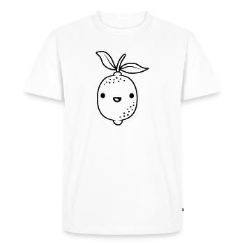 Dessin animé kawaii citron - T-shirt Premium bio Homme - blanc - Devant - Nico (187cm)