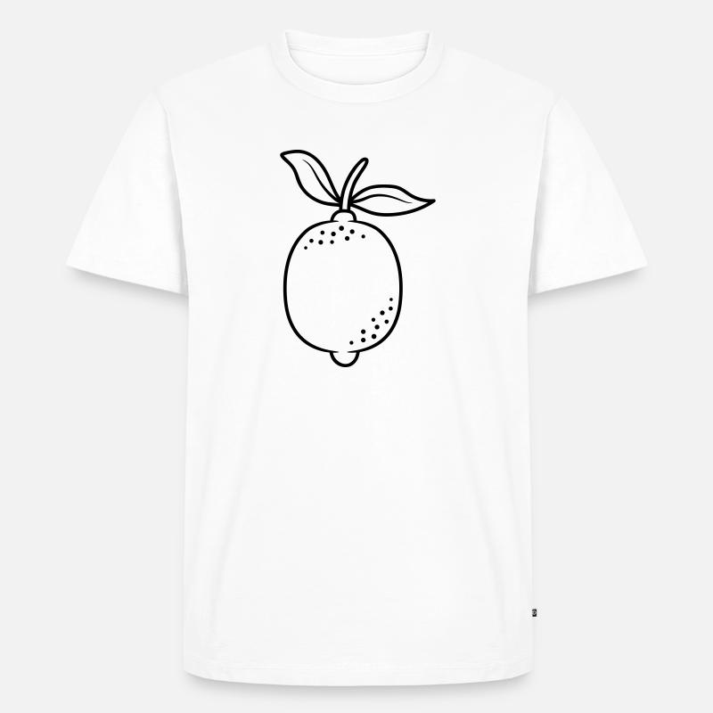 Zitrusfrucht Zitrone Obst - Männer Premium Bio T-Shirt - Weiß