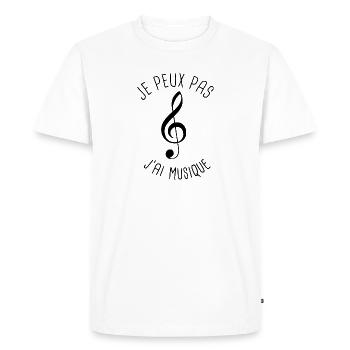 Je peux pas musique - T-shirt Premium bio Homme - blanc - Devant - Nico (187cm)